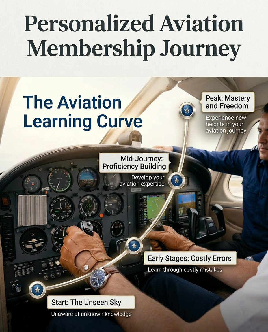Personalized aviation membership journey — the aviation learning curve