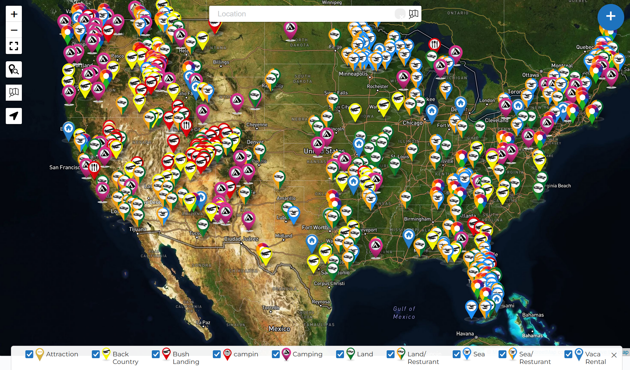 E3 SkyShare — destination map