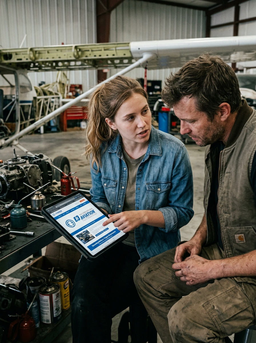 E3 Aviation member platform on a tablet